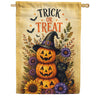 Trick or Treat Pumpkins Black Cat Halloween House Flag