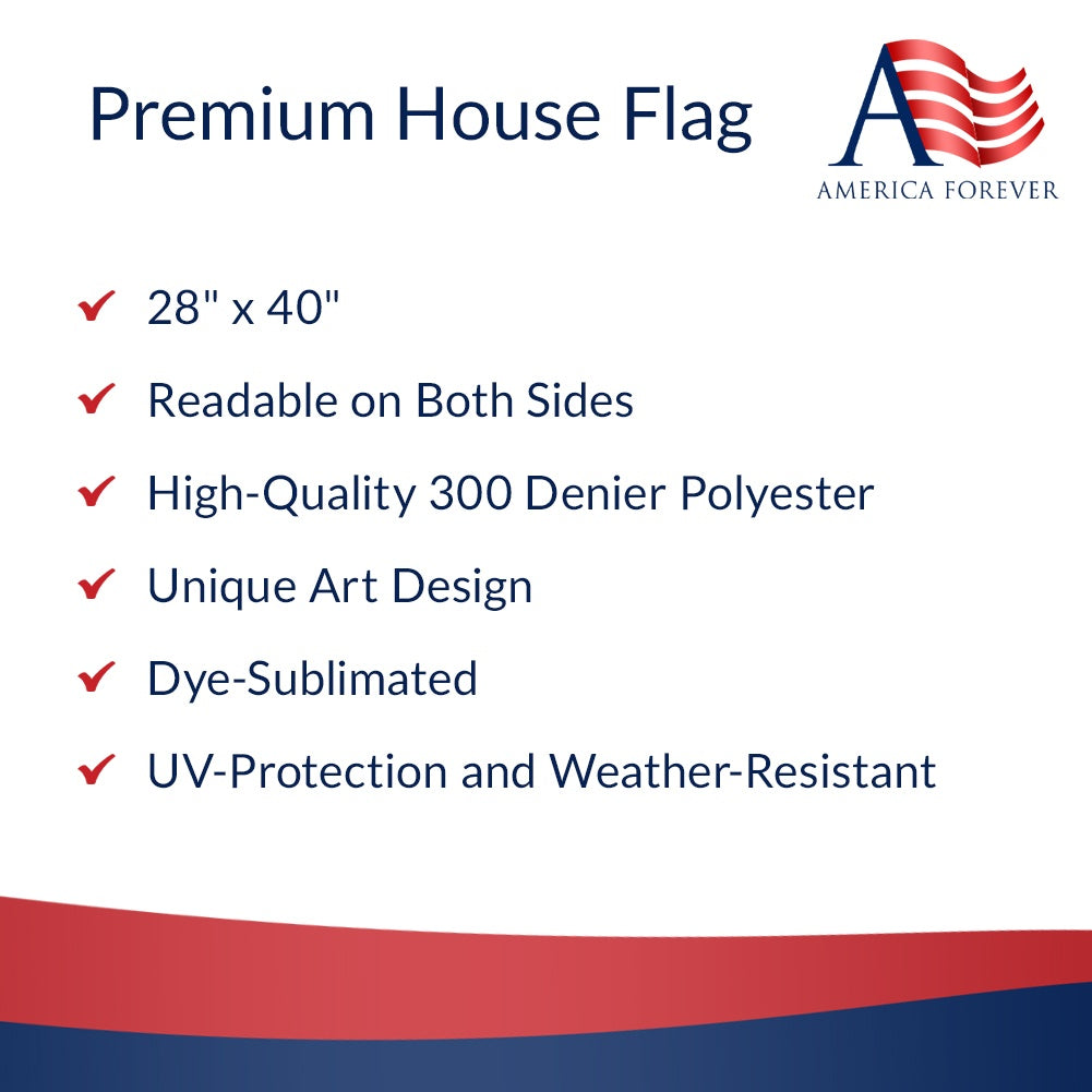 Tis The Season Holly & Pine Cone Double Sided House Flag