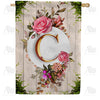 Fancy Rose Monogram Double Sided House Flag