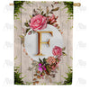 Fancy Rose Monogram Double Sided House Flag