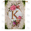 Fancy Rose Monogram Double Sided House Flag