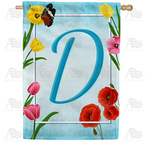 Spring Beauties Monogram Double Sided House Flag