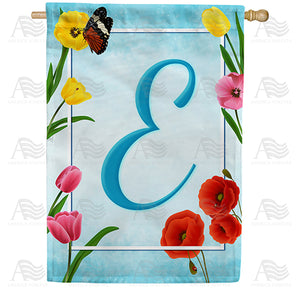 Spring Beauties Monogram Double Sided House Flag