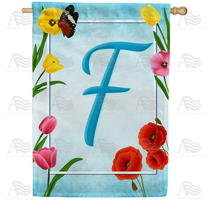 Spring Beauties Monogram Double Sided House Flag