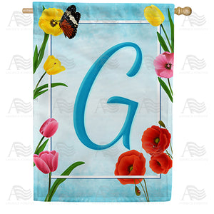 Spring Beauties Monogram Double Sided House Flag