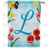 Spring Beauties Monogram Double Sided House Flag