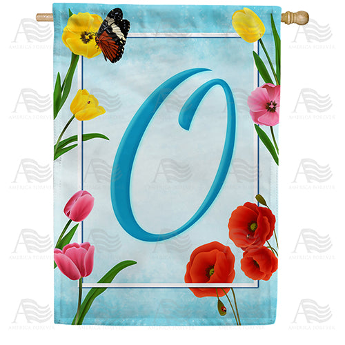 Spring Beauties Monogram Double Sided House Flag