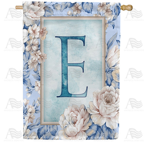Old Fashion Flowers Monogram Double Sided House Flag