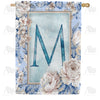Old Fashion Flowers Monogram Double Sided House Flag