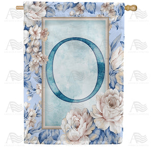 Old Fashion Flowers Monogram Double Sided House Flag