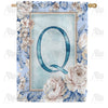 Old Fashion Flowers Monogram Double Sided House Flag