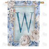 Old Fashion Flowers Monogram Double Sided House Flag