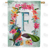 Island Flowers Monogram Double Sided House Flag