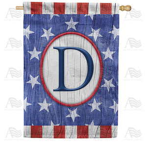 All American Old Wood Monogram Double Sided House Flag
