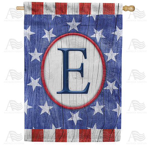 All American Old Wood Monogram Double Sided House Flag