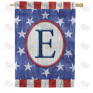 All American Old Wood Monogram Double Sided House Flag