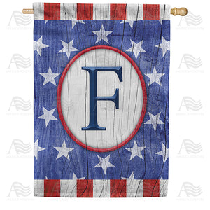All American Old Wood Monogram Double Sided House Flag