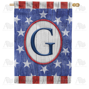All American Old Wood Monogram Double Sided House Flag