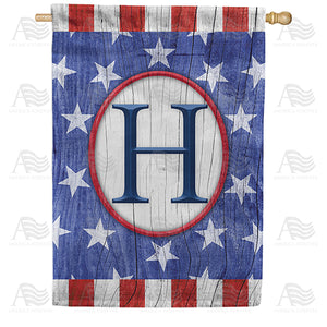 All American Old Wood Monogram Double Sided House Flag