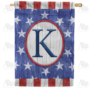 All American Old Wood Monogram Double Sided House Flag