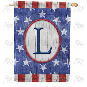 All American Old Wood Monogram Double Sided House Flag
