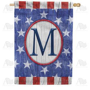 All American Old Wood Monogram Double Sided House Flag