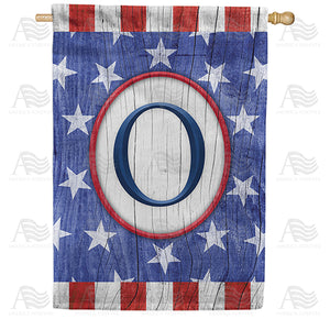 All American Old Wood Monogram Double Sided House Flag