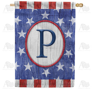 All American Old Wood Monogram Double Sided House Flag