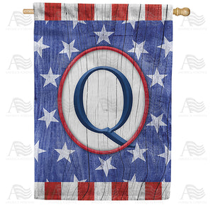 All American Old Wood Monogram Double Sided House Flag