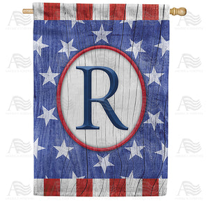 All American Old Wood Monogram Double Sided House Flag