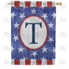 All American Old Wood Monogram Double Sided House Flag