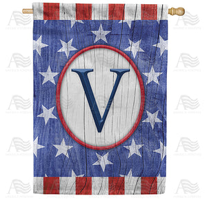 All American Old Wood Monogram Double Sided House Flag