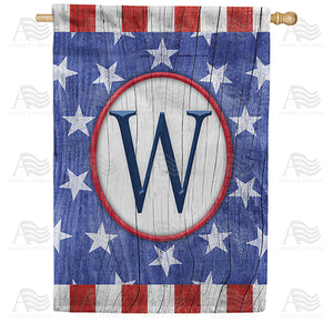 All American Old Wood Monogram Double Sided House Flag