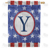 All American Old Wood Monogram Double Sided House Flag