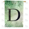 Lush Leaves Monogram Double Sided House Flag