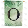 Lush Leaves Monogram Double Sided House Flag