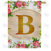 Country Roses Monogram Double Sided House Flag