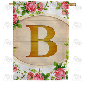 Country Roses Monogram Double Sided House Flag