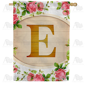 Country Roses Monogram Double Sided House Flag