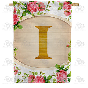 Country Roses Monogram Double Sided House Flag