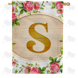 Country Roses Monogram Double Sided House Flag