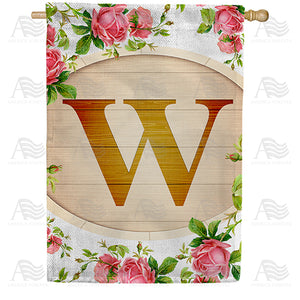 Country Roses Monogram Double Sided House Flag