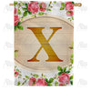 Country Roses Monogram Double Sided House Flag
