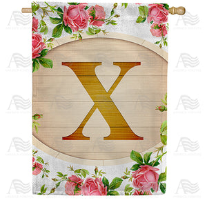 Country Roses Monogram Double Sided House Flag
