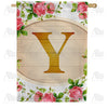 Country Roses Monogram Double Sided House Flag