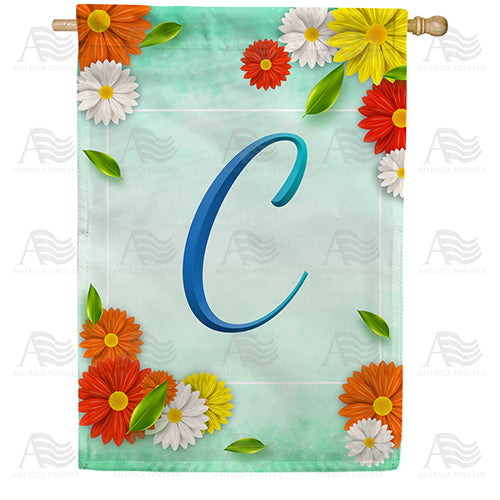 Bright Cosmos Monogram Double Sided House Flag