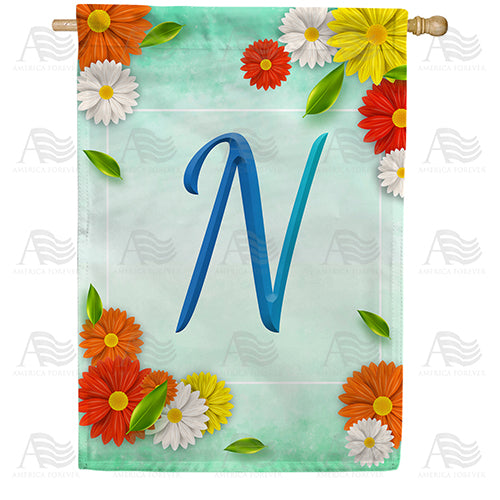 Bright Cosmos Monogram Double Sided House Flag