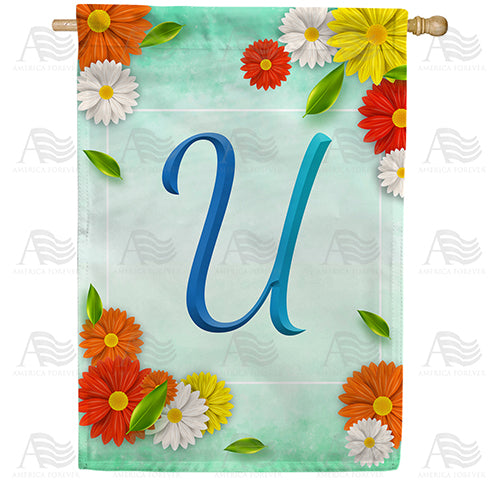 Bright Cosmos Monogram Double Sided House Flag