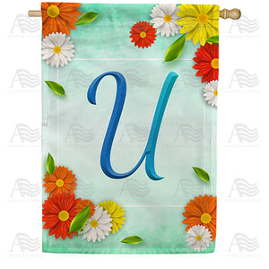 Bright Cosmos Monogram Double Sided House Flag