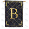 Quilted Royalty Monogram Double Sided House Flag